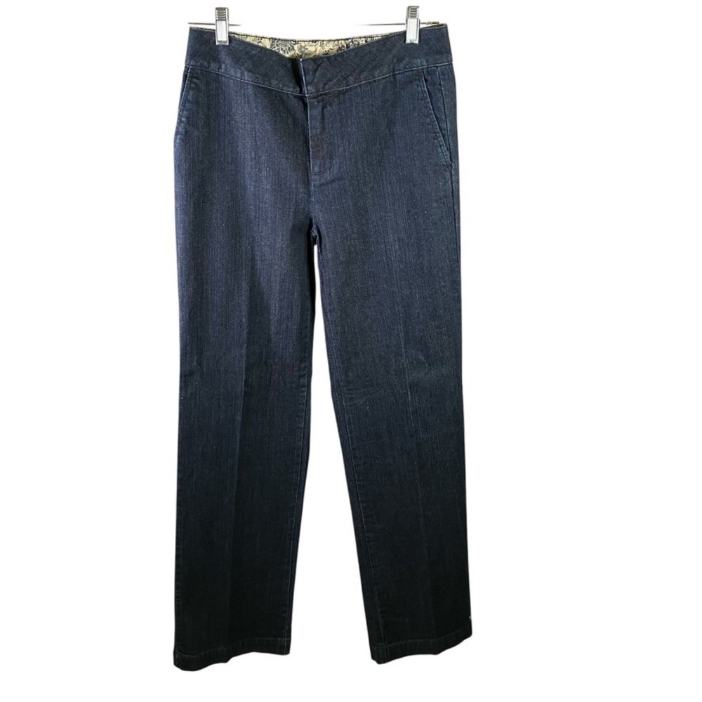 d & co Denim & Company Women's Blue Denim Trouser Jeans Size 4 Classic Dark Wash